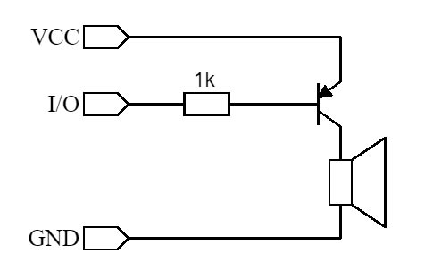 Схема электрическая принципиальная модуля активного бузера