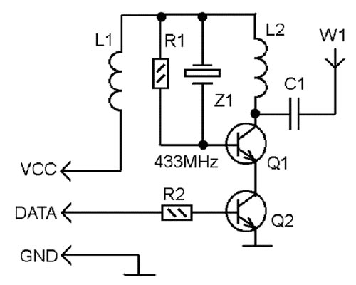 Схема электрическая принципиальная передатчика FS1000A