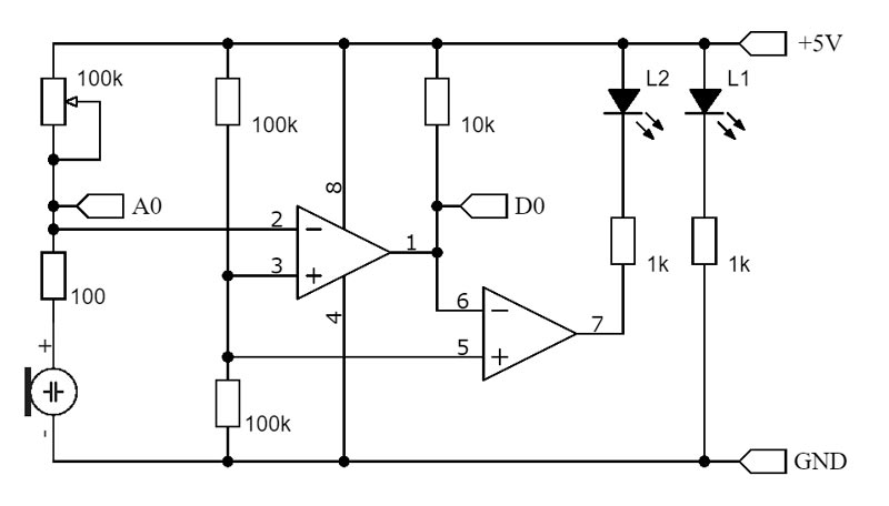 Схема электрическая принципиальная модуля микрофонного усилителя KY-037