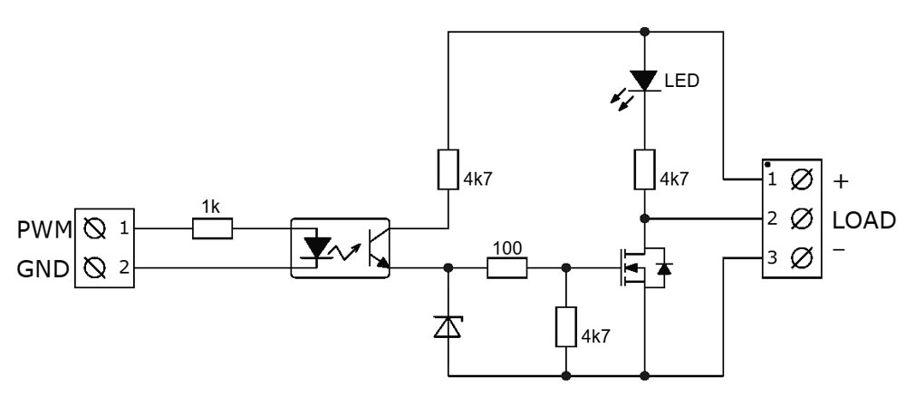Схема электрическая принципиальная модуля силового ключа LR7843